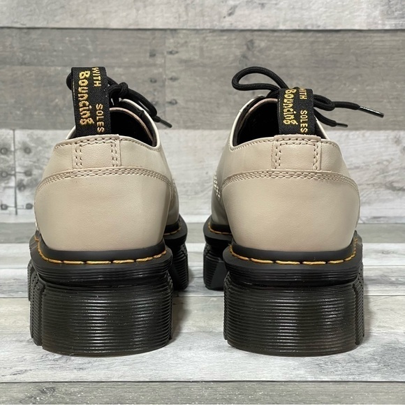 DR. MARTENS AUDRICK NAPPA LEATHER PLATFORM SHOES - COBBLESTONE GREY SZ-10 .US - Picture 8 of 12